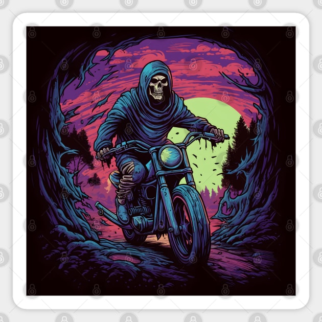 Epic Grim Reaper Motorcycle Sticker by pako-valor